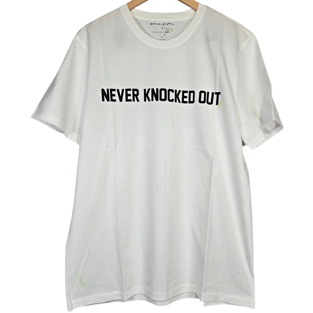 Spiritual Gangster X Kendall Toole "Never Knocked Out" Mens T-Shirt White XL NWT